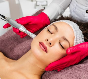 Femme recevant un soin de rajeunissement par microneedling